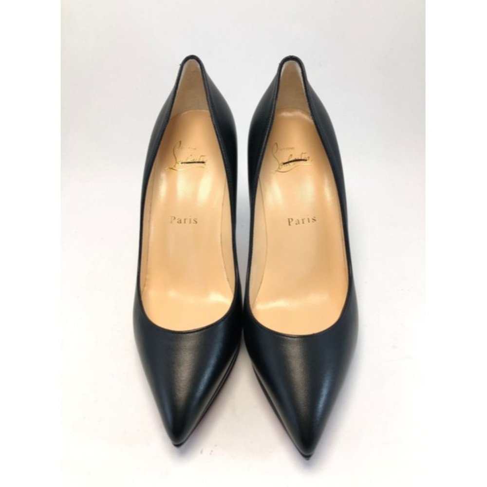 CHRISTIAN LOUBOUTIN Black Pigalle 100mm Leather Platform Pumps Heels - Picture 6 of 10